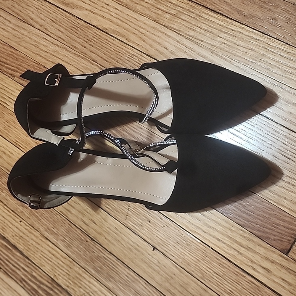 Black square heels